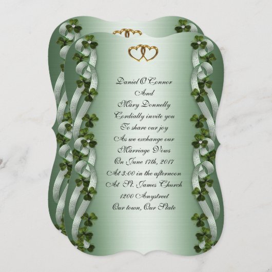 Invitations de mariage irlandais (Devant / Derrière)