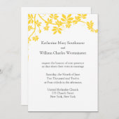 Invitations De Mariage Jaune Et Gris (Devant / Derrière)