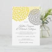 Invitations de mariage jaune et gris | Floral & Am (Debout devant)