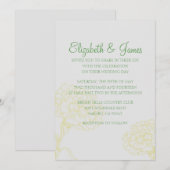Invitations de mariage Jaune et Vert (Devant / Derrière)