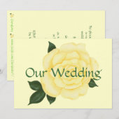Invitations de mariage jaune, Rose (Devant / Derrière)