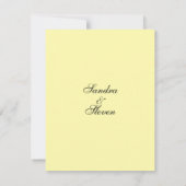 Invitations de mariage jaune solide (Dos)