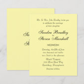 Invitations de mariage jaune solide (Devant / Derrière)