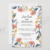 Invitations de mariage joyeux aux fleurs d'été (Devant)