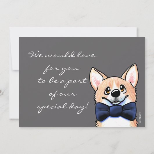 Invitations de mariage KiniArt Corgi (Dos)