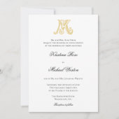 Invitations de mariage KM Monogramme ou MK Monogra (Devant)
