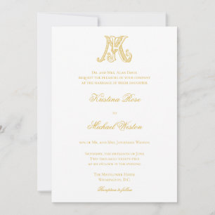 Invitations de mariage KM Monogramme ou MK Monogra
