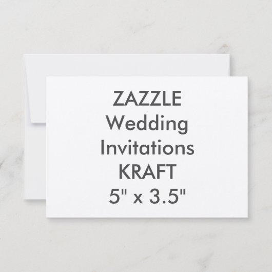 Invitations de mariage KRAFT 100lb 5 po x 3,5 po (Devant)