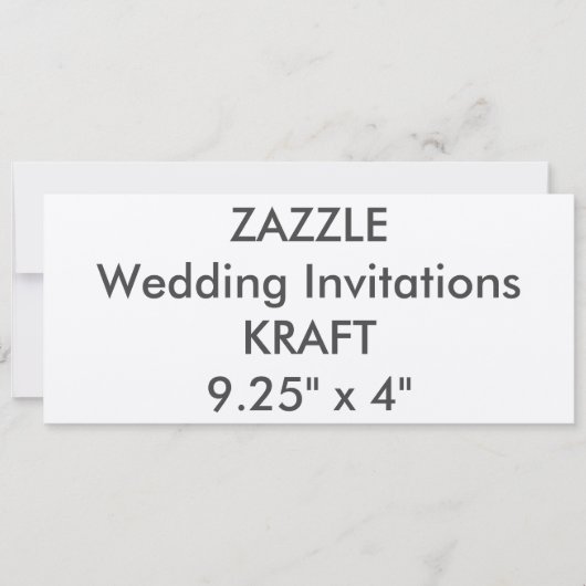 Invitations de mariage KRAFT 100lb 9,25 po x 4 po (Devant)