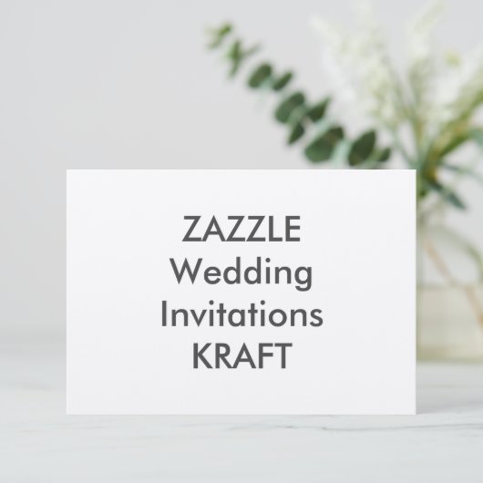 Invitations de mariage KRAFT 5" x 3,5" (Debout devant)
