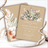 Invitations de mariage Kraft et Cactus