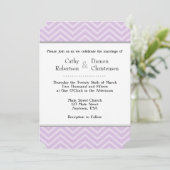 Invitations de mariage Lavender Chevron (Debout devant)