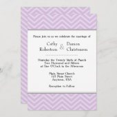 Invitations de mariage Lavender Chevron (Devant / Derrière)