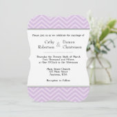 Invitations de mariage Lavender Chevron (Debout devant)