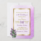Invitations de mariage Lavender et Gold (Devant)