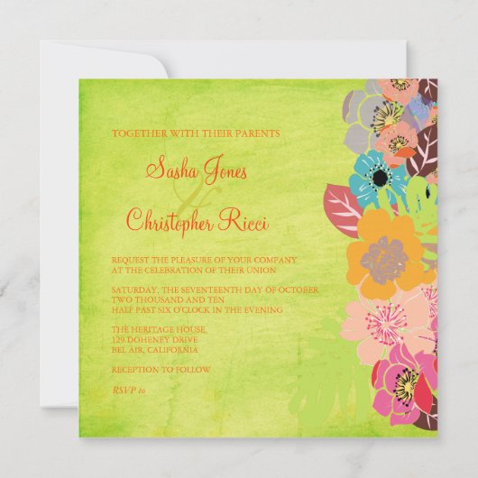 Invitations de mariage Leis/Luau (Dos)