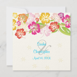 Invitations de mariage Leis/Luau/hibiscus