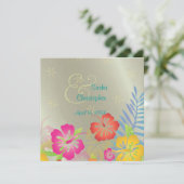 Invitations de mariage Leis/Luau/hibiscus (Debout devant)