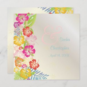 INVITATIONS DE MARIAGE LEIS/LUAU/HIBISCUS