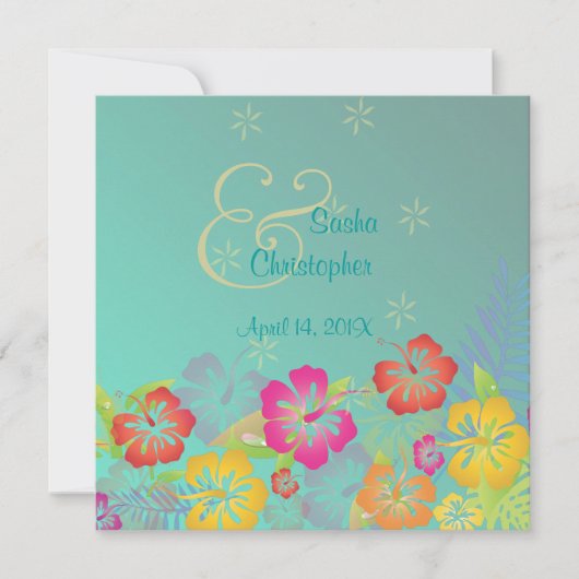 Invitations de mariage Leis/Luau/hibiscus (Devant)