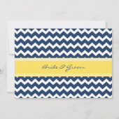 Invitations de mariage Lemon Blue Chevron (Devant)