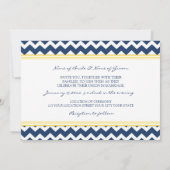 Invitations de mariage Lemon Blue Chevron (Dos)