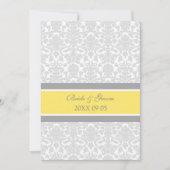 Invitations de mariage Lemon Grey Damask (Devant)