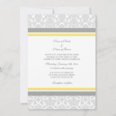 Invitations de mariage Lemon Grey Damask (Dos)
