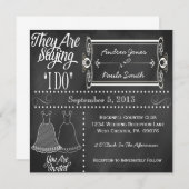 Invitations de mariage lesbiennes Chalkboard (Devant / Derrière)