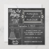 Invitations de mariage lesbiennes Chalkboard (Devant)