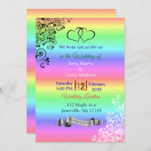 Invitations de mariage LGBT Rainbow (Devant / Derrière)