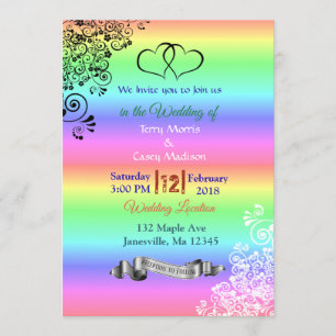 Invitations de mariage LGBT Rainbow
