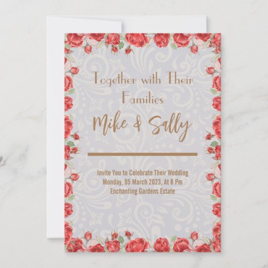 Invitations de mariage Libellé et Invitations en l (Devant)