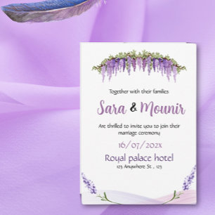 Invitations de mariage : lilas Elegance