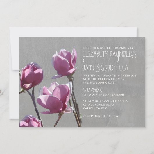 Invitations de mariage Magnolia (Devant)