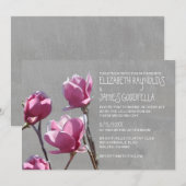 Invitations de mariage Magnolia (Devant / Derrière)