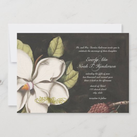 Invitations de mariage Magnolia (Devant)