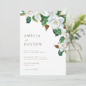 Invitations de mariage Magnolia Fleur Blanche du S (Debout devant)
