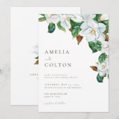 Invitations de mariage Magnolia Fleur Blanche du S (Devant / Derrière)