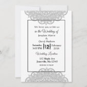 Invitations de mariage Mandala noir et blanc (Devant)