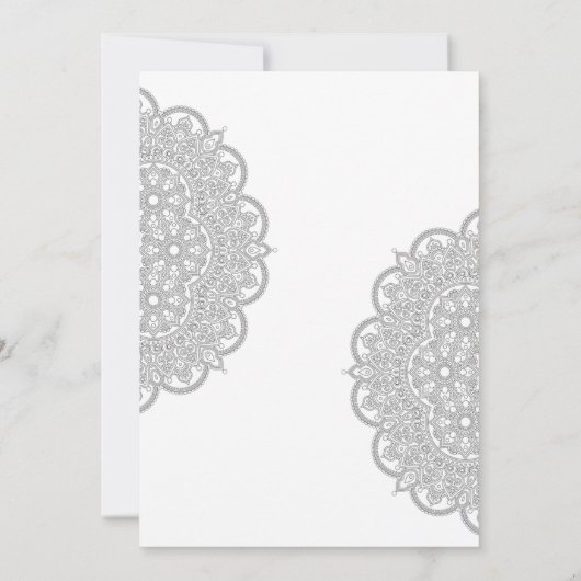 Invitations de mariage Mandala noir et blanc (Dos)