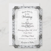 Invitations de mariage Mandala noir et blanc (Devant)