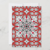 Invitations de mariage Mandala rouge, noir et blan (Dos)