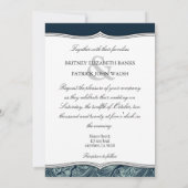 Invitations de mariage marine bleu et jaune (Dos)