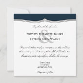 Invitations de mariage marine bleu et jaune (Dos)