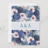 Invitations de mariage Marine & Blush Pink (Dos)