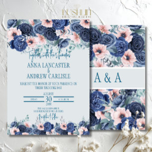 Invitations de mariage Marine & Blush Pink
