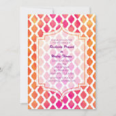 Invitations de mariage marocain rose et orange (Devant)