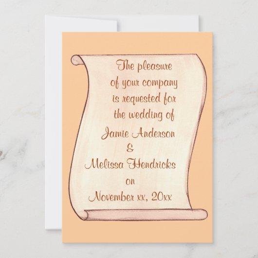 Invitations de mariage marron et beige (Devant)