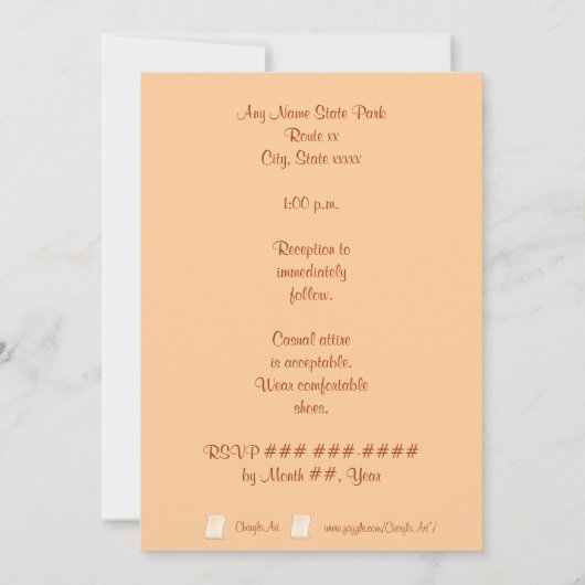 Invitations de mariage marron et beige (Dos)
